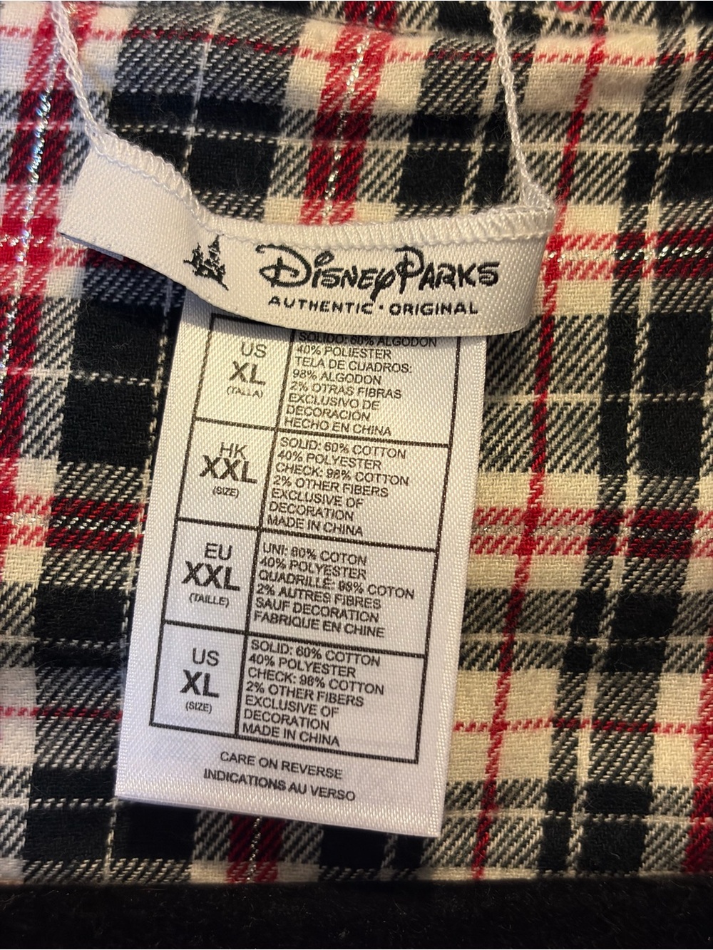 Walt Disney World Parks Plaid Lined Hoodie in Navy - Spot by Pocket - Picture 2 of 6